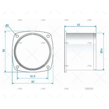 REJILLA 82 X 82 mm ROCA MARIN EQUIPMENT