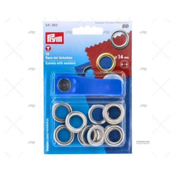 OJAL SURTIDO LATON CROMADO 14mm (10) PRYM