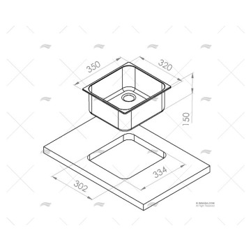 FREGADERO RECTANGULAR MODELO A