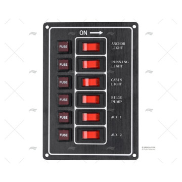 PANEL CONTROL VERTICAL CON INTERRUPTORES ILUMINADOS