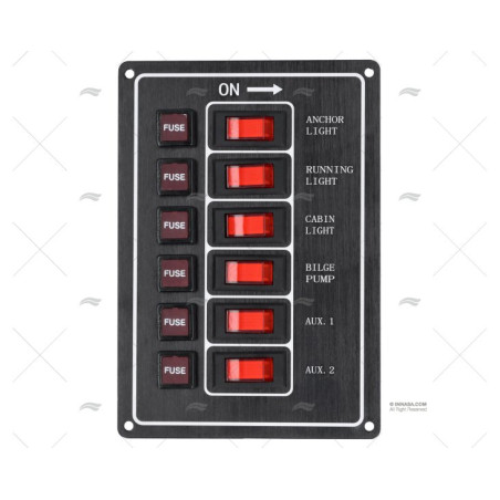 PANEL CONTROL VERTICAL CON INTERRUPTORES ILUMINADOS