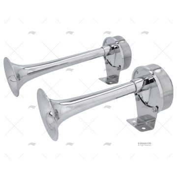 BOCINA 12V ACUSTICA DOBLE INOX PVC