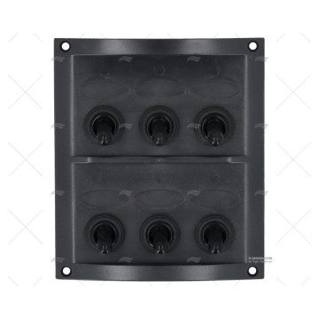 PANEL ELECTRICO 6 BOTONES 4-1/4" NEGRO SIN LEDS