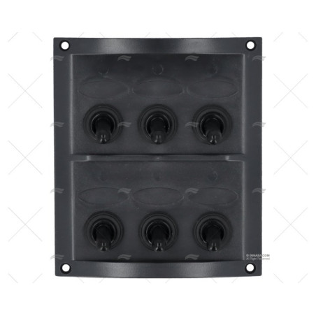 PANEL ELECTRICO 6 BOTONES 4-1/4" NEGRO SIN LEDS