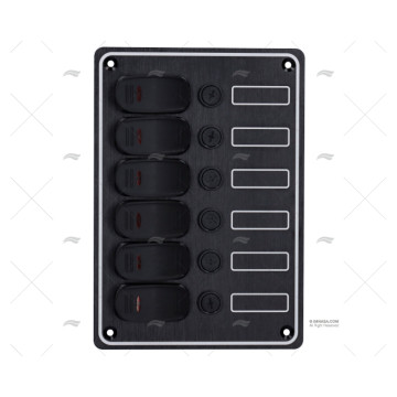 PANEL ELECTRICO 6 BOTONES 5-1/4" NEGRO