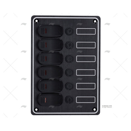 PANEL ELECTRICO 6 BOTONES 5-1/4" NEGRO