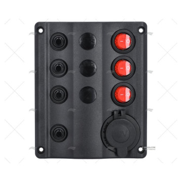 PANEL INTERRUPTOR 12V LED CON TOMA MECHERO