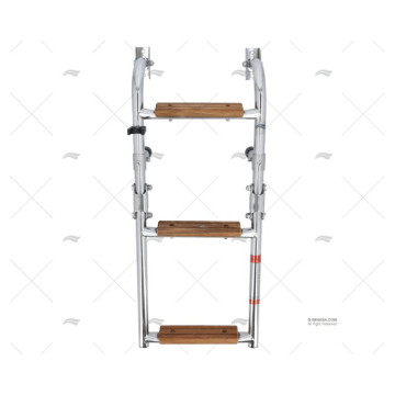 ESCALERA PLEGABLE INOX 3 PELDAÑOS EN TECA