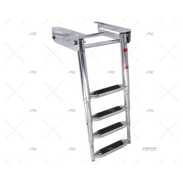 ESCALERA AJUSTABLE 4 PELDAÑOS ANCHO INOX