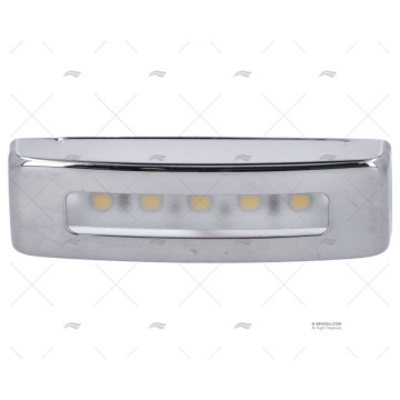 LUZ DE CORTESIA ALARGADA LED BLANCA/AZUL 12V INOX