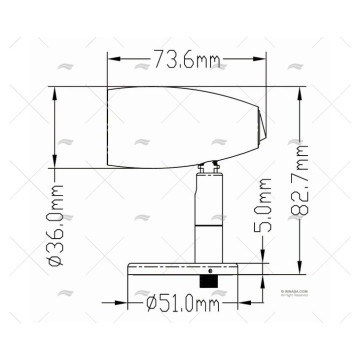 LUZ LECTURA LED 10-30V LATON CROMADO OVALADO