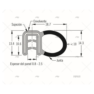 JUNTAS AISLANTES EPDM OEM GA-204-82-M500 SOUTHCO