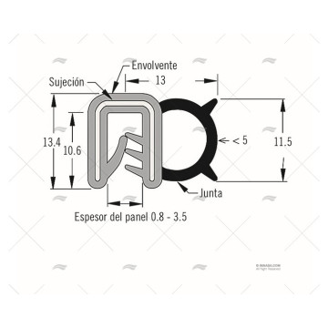 JUNTAS AISLANTES EPDM OEM GA-202-82-M500 SOUTHCO