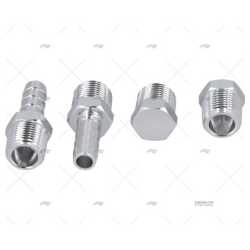 CONECTOR KIT ALUMINIO 2UD 3/8"NPT + 2TAP