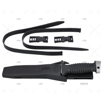 CUCHILLO SUBMARINISMO NEGRO HOJA 19 cm MAC COLTELLERIE