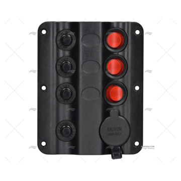 PANEL CONTROL 3P CON MECHERO LED 12V