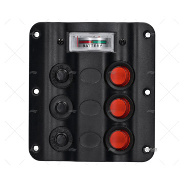 PANEL CONTROL 3P CON VOLTIMETRO LED 12V