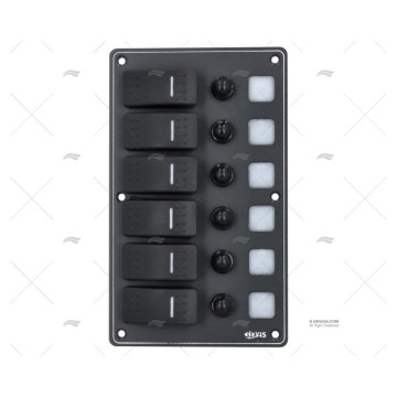 PANEL INT. 6P 12/24V 114x191x75mm NEGRO