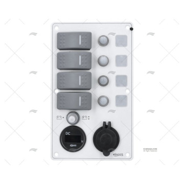 PANEL INT. 4P 12/24V 114x191x75mm USB+VL BLANCO