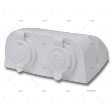 SOPORTE DOBLE TOMAS USB BLANCO