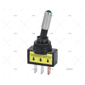 INT. ON-OFF 20A/12V/3PIN LUZ VERDE