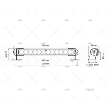 BARRA 350 LED SEA HAWK SPOT NEGRO/BLANCO HELLA MARINE