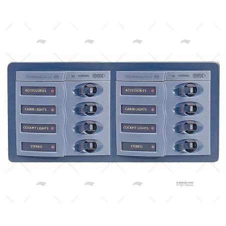 PANEL HELLA 8 POS HORIZONTAL 12V GRIS BEP