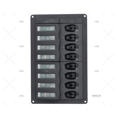 PANEL HELLA 8 POS VERTICAL 12V GRIS BEP