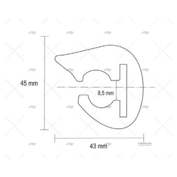 PERFIL FLEXIBLE PVC L-45 TESSILMARE