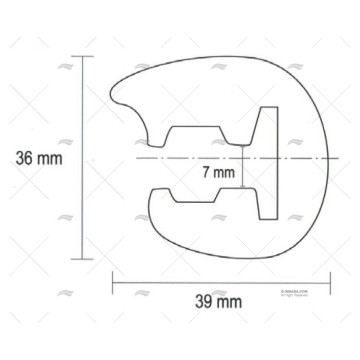 PERFIL PVC 35mm L35 NEGRO 24m (pv x m) TESSILMARE