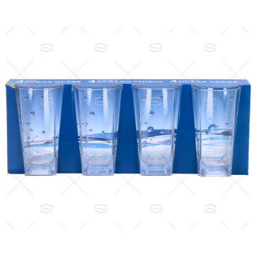 VASO PARA AGUA 250ML 4 PIEZAS