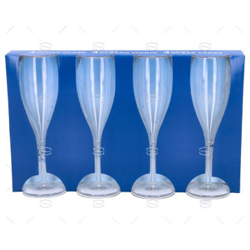 VASO PARA CHAMPAGNE 180ML 4 PIEZAS