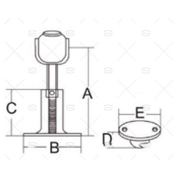 FIJACION MAGNETICA PUERTA FLUSH INOX 316 CON PIE MARINE TOWN