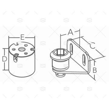 FIJACION CON SOPORTE INOX-316 MARINE TOWN