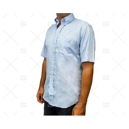 CAMISA M/C H AZUL M HOMBRE