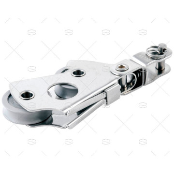 POLEA INOX 316 SIN RODAMIENTO 25 mm VIOLIN CON MORDAZA GIRATORIA ALLEN BROTHERS