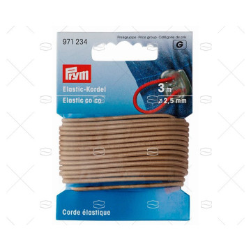 CORDON ELASTICO BEIGE DIAM 2.5mm PRYM