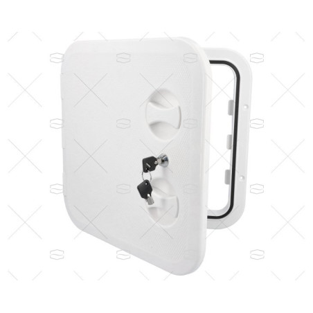 TAPA 380x380mm BLANCA C/LLAVE