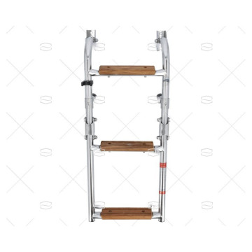 ESCALERA PLEGABLE INOX 3 PELDAÑOS EN TECA