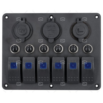 PANEL ELECTRICO 6 LED 12V ON/OFF VOLTIMETRO Y USB