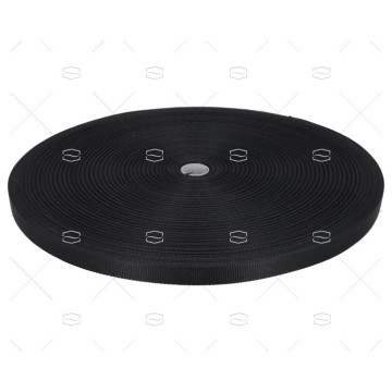 CINCHA 25mmx150m NEGRA POLIURETANO