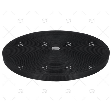 CINCHA 25mmx150m NEGRA POLIURETANO