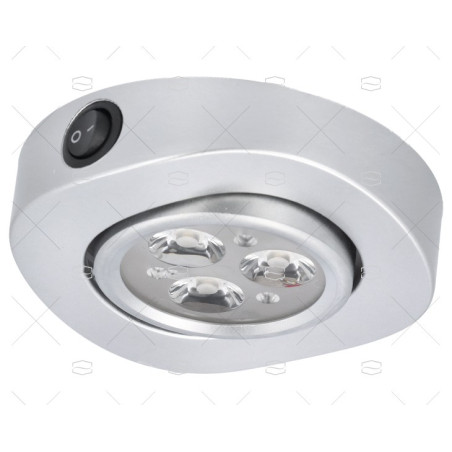 PLAFON IP66 LED 12-24V 1.5W CON INTERRUPTOR GRIS