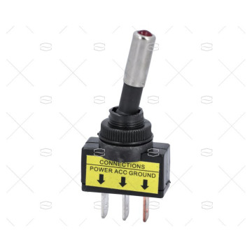 INTERRUPTOR ON-OFF 20A/12V/3PIN LUZ VARIOS COLORES