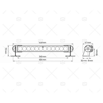 BARRA 350 LED SEA HAWK SPOT NEGRO/BLANCO HELLA MARINE