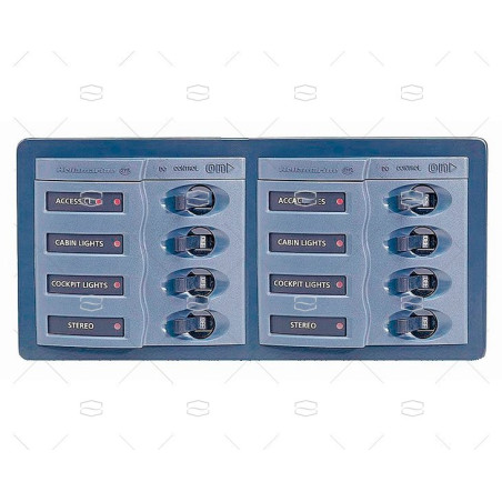 PANEL HELLA 8 POS HORIZONTAL 12V GRIS BEP