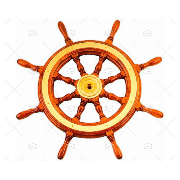 RUEDA TIMON MADERA CON ARO EMBELLECEDOR CENTRAL EN LATON SAVORETTI ARMANDO