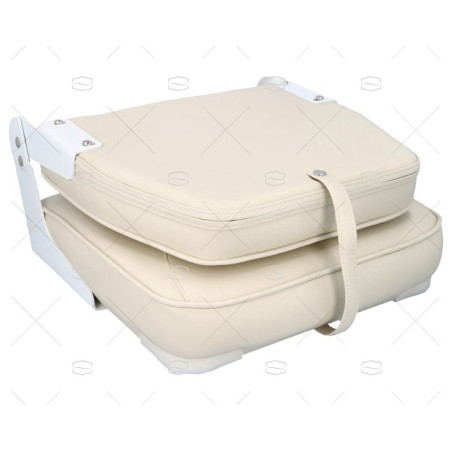 ASIENTO SEMIPIEL DE COLOR BLANCO Y AZUL