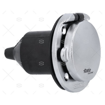 BASE TOMA DE PUERTO CE ABS CROMADA 16A/2 RATIO ELECTRIC