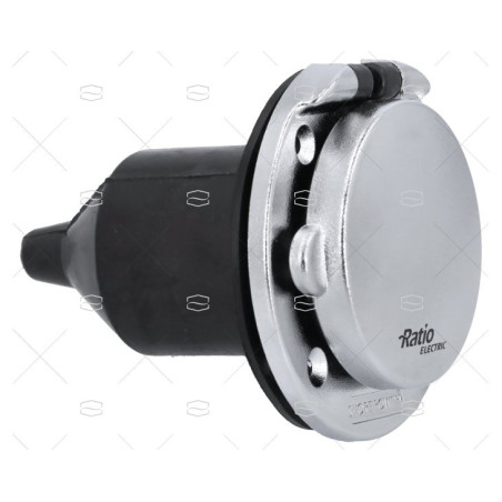 BASE TOMA DE PUERTO CE ABS CROMADA 16A/2 RATIO ELECTRIC